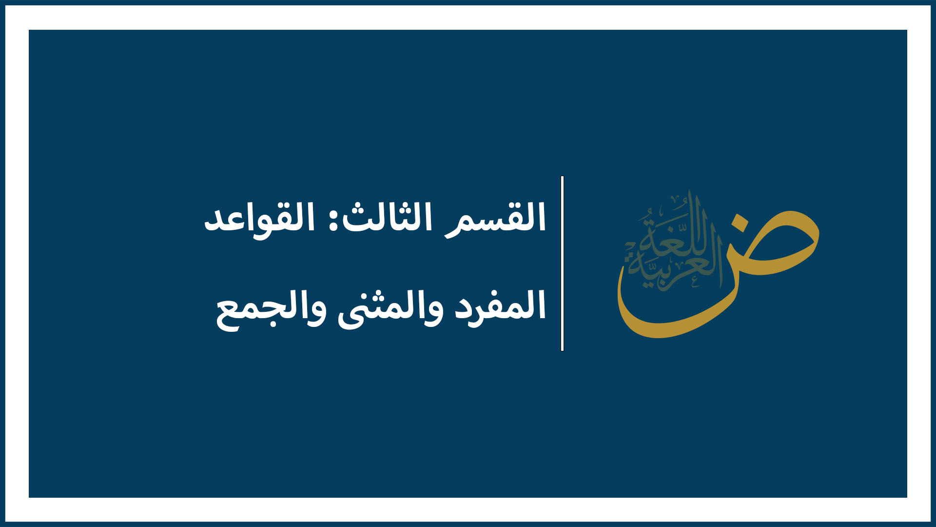 المفرد والمثنى والجمع